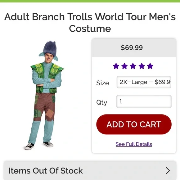 Trolls branch costume - Picture 1 of 3